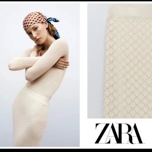 NWT Zara Pointelle Knit Skirt size Large